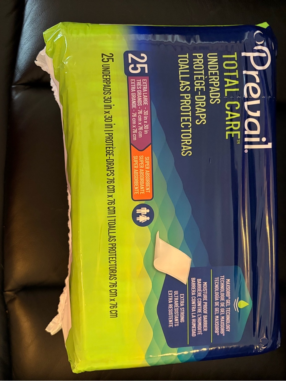 Total-Care Underpads - Blue & Lime, 25 Count